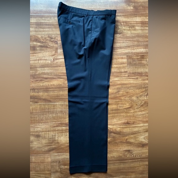 Theory Mens Navy Blue Flat Front Trouser Dressy Suit Pants Bottom Pockets Sz 40 - Picture 6 of 16